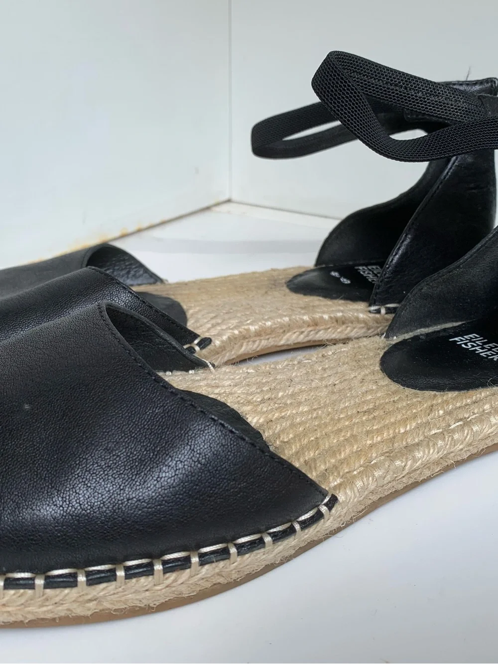 Eileen Fisher black leather